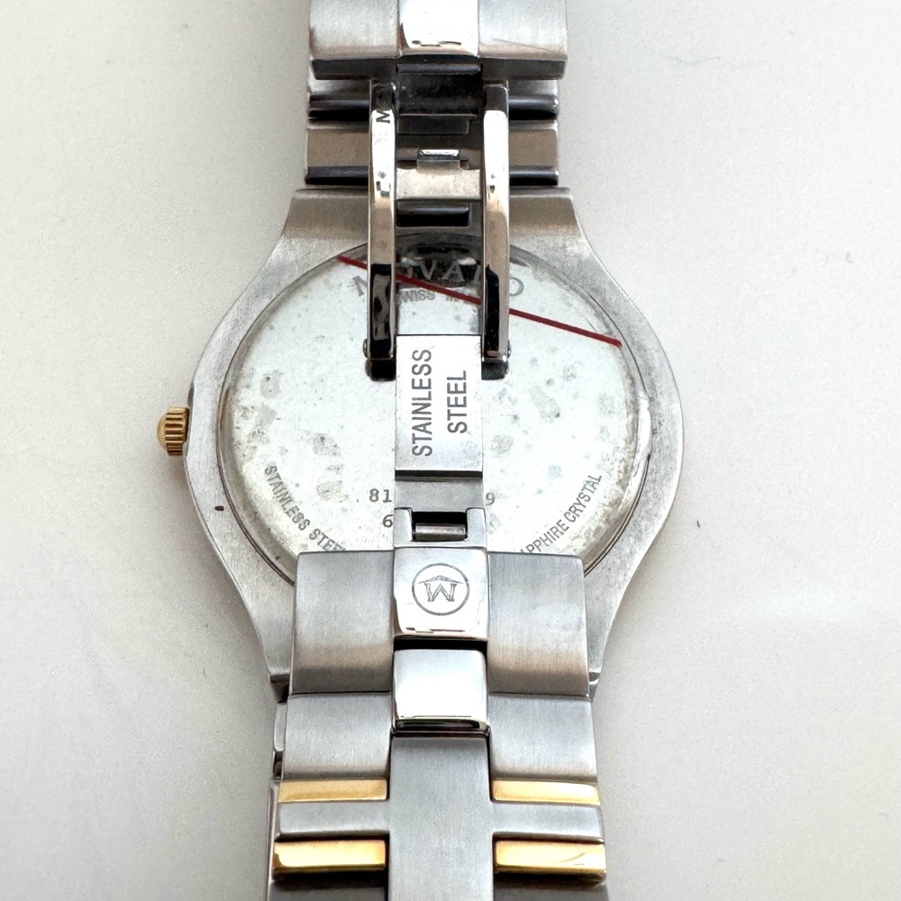 Movado Museum Classic Two Tone Swiss Watch Sapphire Crystal Minimalist - Picture 6 of 10